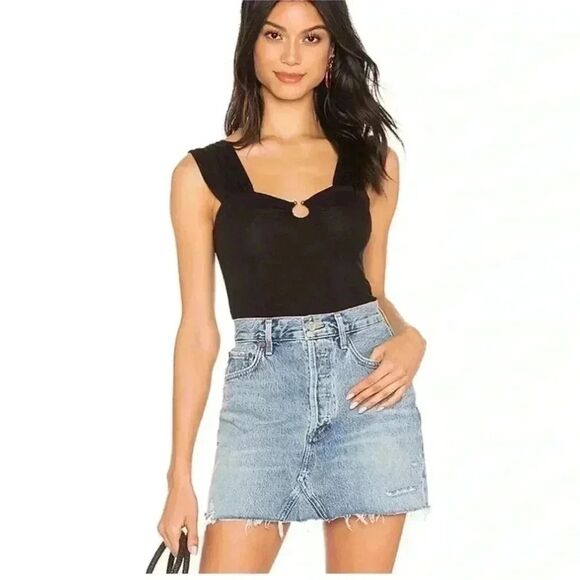 Free People Black Jett Keyhole Tank Size Small - Picture 1 of 6